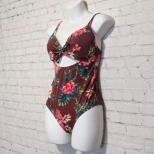 One Piece Swimsuit Tropical Padded 34B